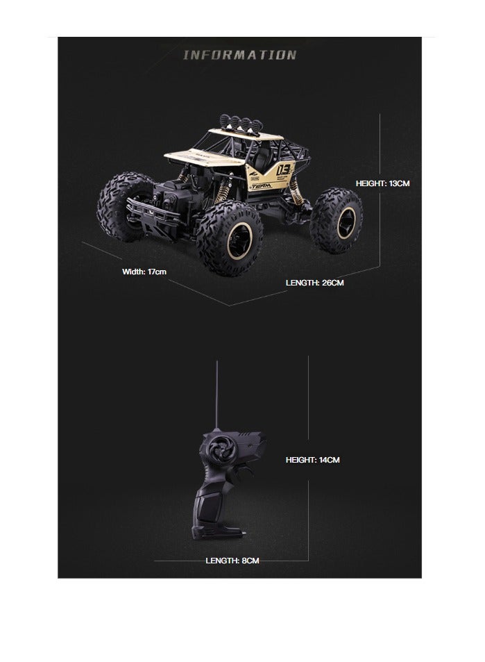 general Alloy off-road 4x4 charging RC car high-speed bigfoot climbing racing climbing car suitable for 7+   26cm x 17cm x 13cm, silver car - Image 4