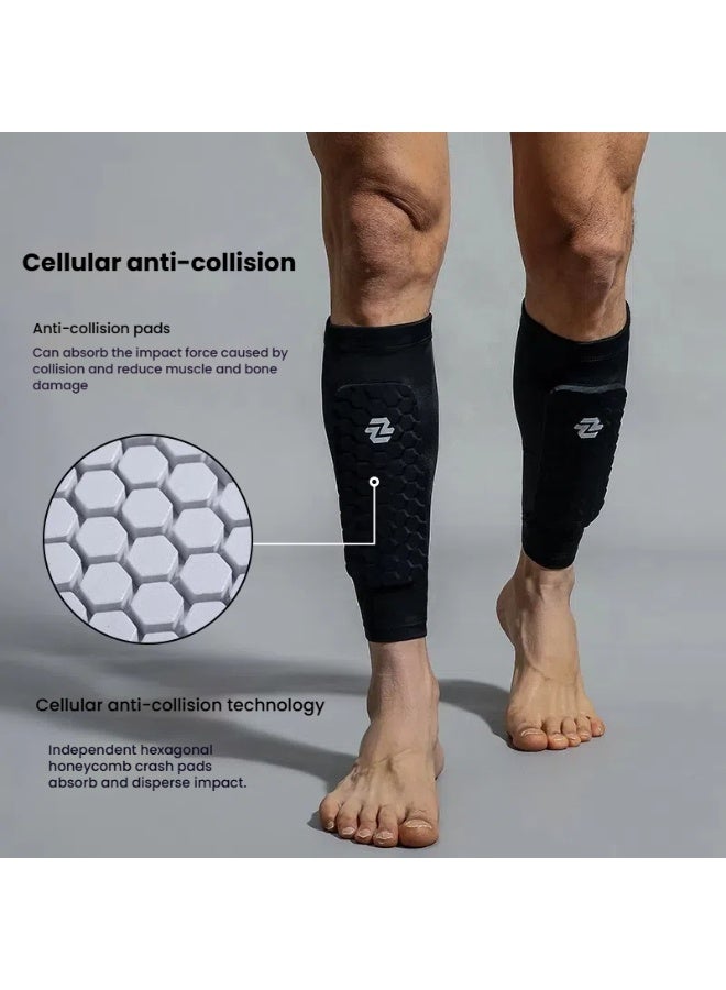 general Outdoor sports honeycomb calf pads football leggings professional long-tube compression anti-collision non-slip nylon leggings socks - Image 2