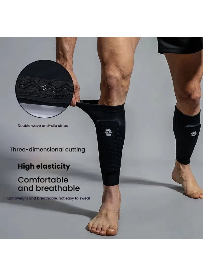 general Outdoor sports honeycomb calf pads football leggings professional long-tube compression anti-collision non-slip nylon leggings socks - Image 3