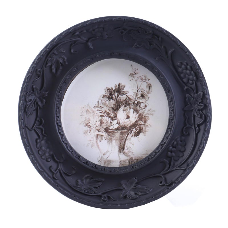 SIKOO 3x3 Small Vintage Picture Frames Antique Black Round Picture Frame Tabletop and Wall Mount Display Vintage Wall Decor Retro Gothic Home Decor - Image 1