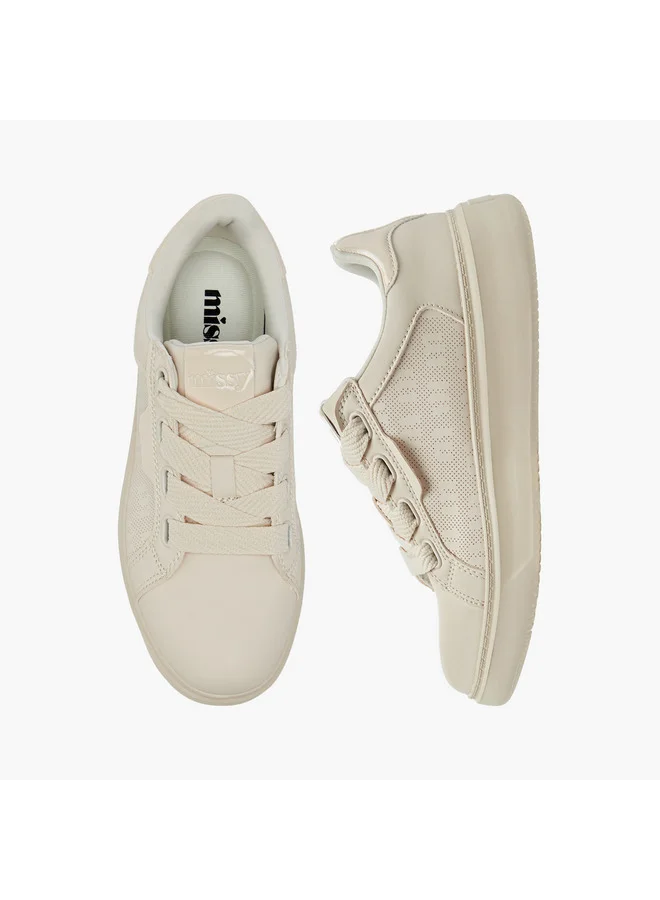 ميسي Women's Panelled Sneakers with Lace-Up Closure