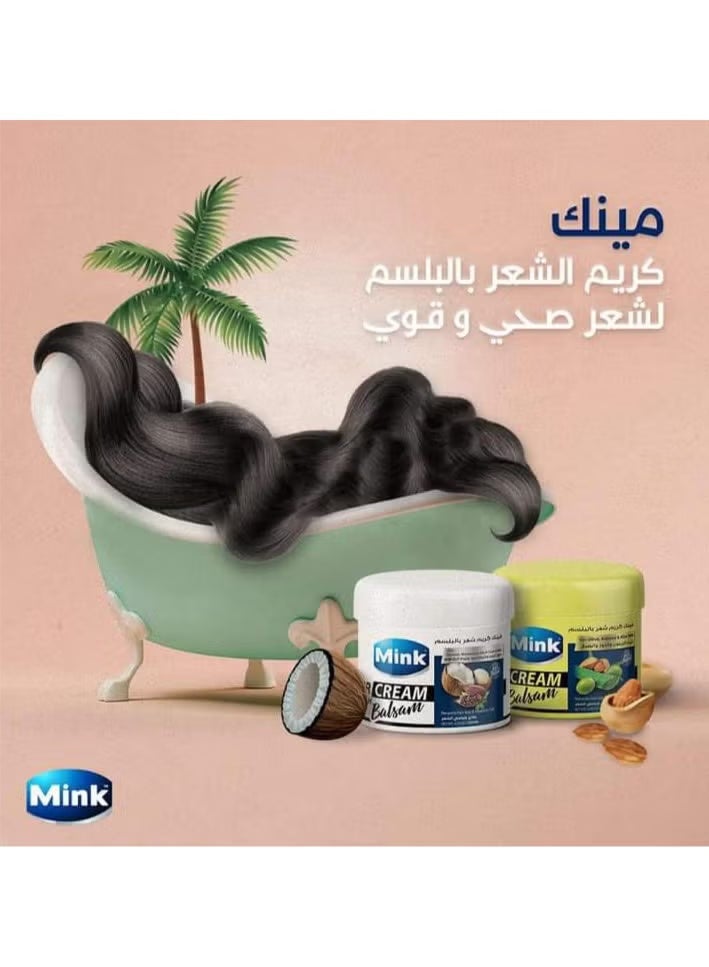 منك مينك كريم شعر بلسم مع جوز الهند والمكاداميا والزيوت وزبدة الكاكاو 200 مل - Image 3