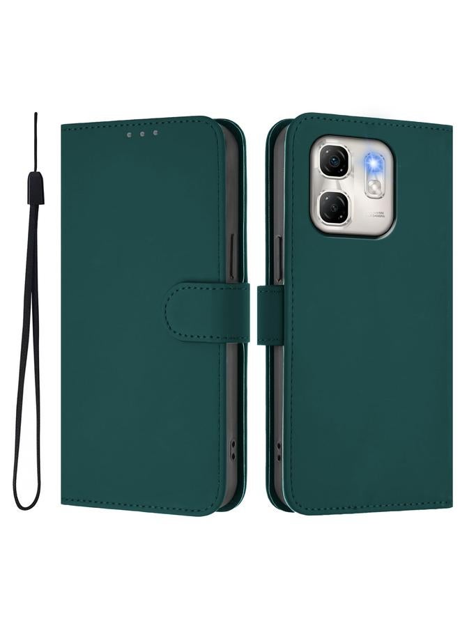The Bros Phone Case For Infinix Hot 50i 5G / Smart 9 4G Skin Feel Solid Color Leather Phone Phone Case with Lanyard - Image 2