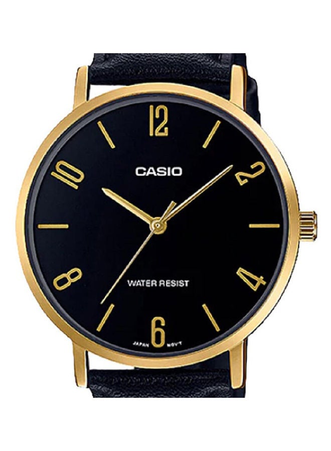 CASIO Leather Analog Wrist Watch MTP-VT01GL-1B2UDF - Image 3