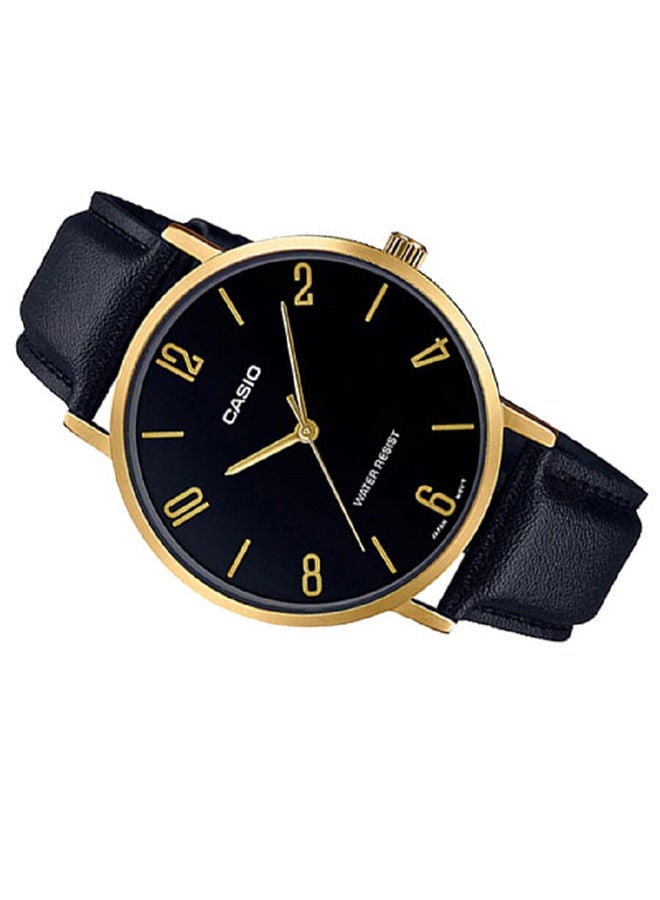 CASIO Leather Analog Wrist Watch MTP-VT01GL-1B2UDF - Image 2