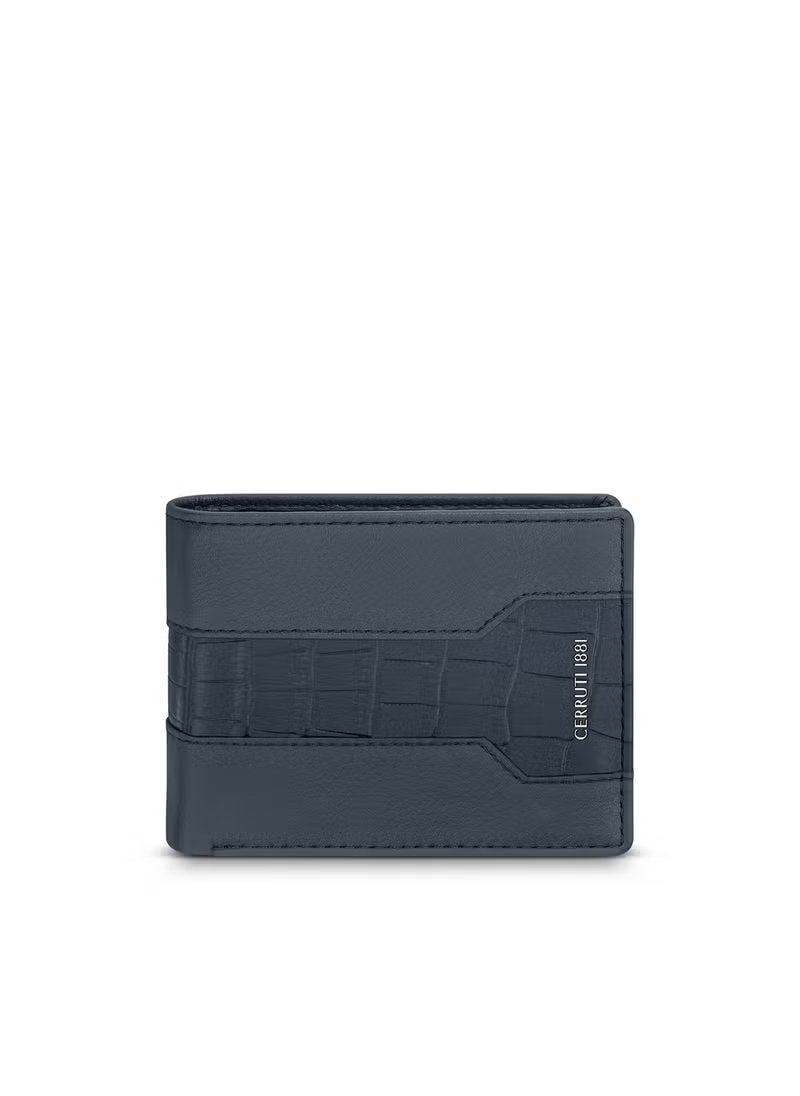CERRUTI 1881 Croco & Plain Blue Leather Wallet for Men's  - Image 1