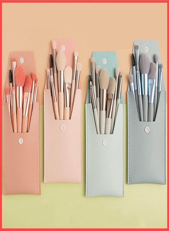 CRADIAX 8 Pcs Brush Set With Pouch, Makeup Brushes Premium Synthetic Kabuki Foundation, Concealers, Eye Shadows Professional Blush, Face Powder, Highlighter, Contour, Blending Eyeliner - Image 4