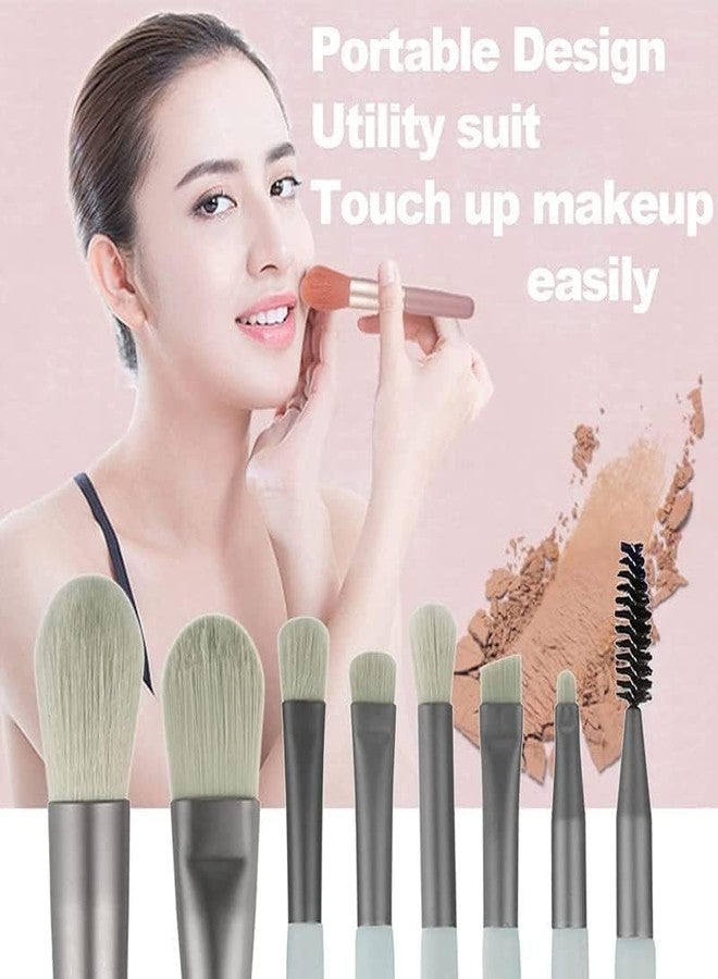 CRADIAX 8 Pcs Brush Set With Pouch, Makeup Brushes Premium Synthetic Kabuki Foundation, Concealers, Eye Shadows Professional Blush, Face Powder, Highlighter, Contour, Blending Eyeliner - Image 5