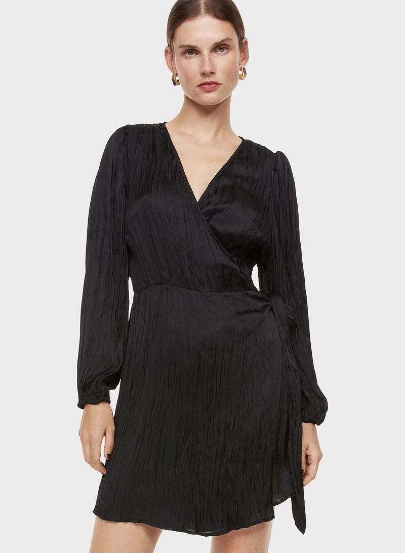 H&M Satin Long Sleeve Dress