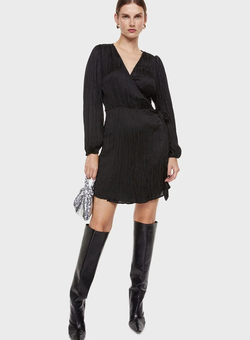 H&M Satin Long Sleeve Dress