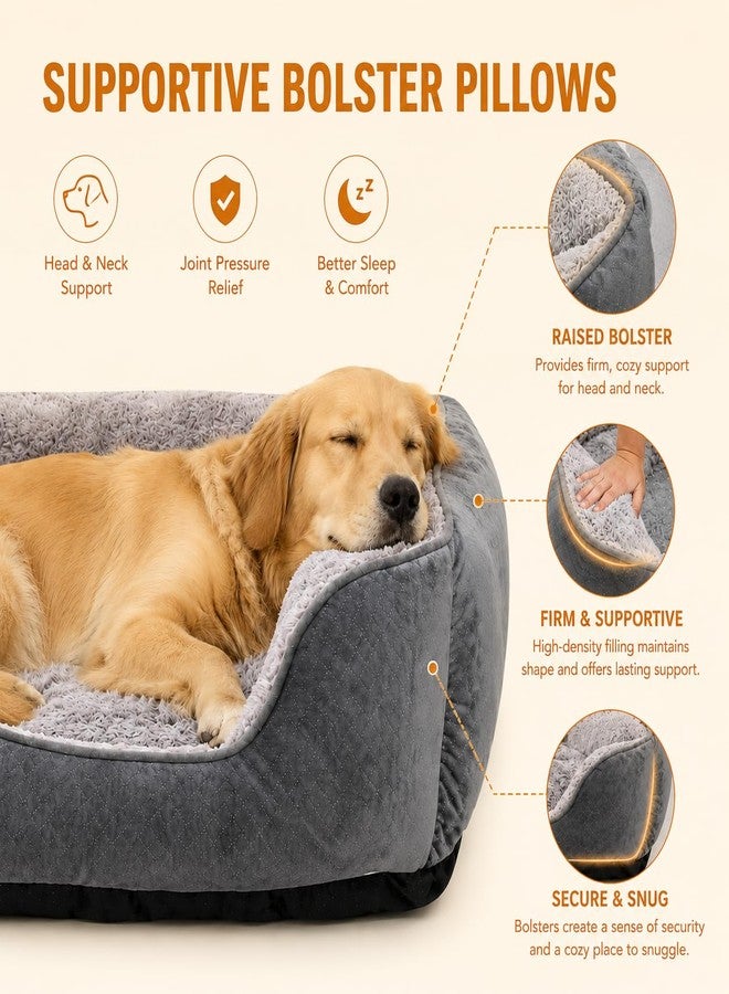 Oveppy Dog Bed for Small Dogs Washable, Super Soft Durable Cat Bed, Warming Soft Calming Puppy Bed Pet Bed with Anti-Slip Bottom, Grey, 20 x 19 x 6inch - Image 4