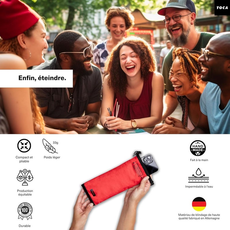 TOCA No Signal Sleeve Faraday-bag, Signal Blocking Pouch, Mobile Phone Protection, Blocking, Prevents splintering, tracking and tracking on mobile devices - Image 3