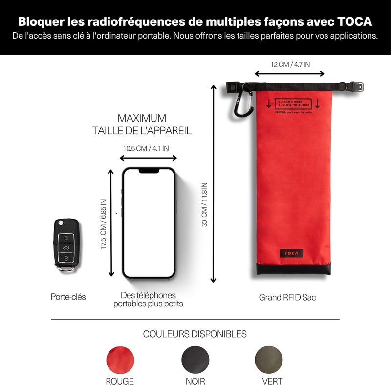 TOCA No Signal Sleeve Faraday-bag, Signal Blocking Pouch, Mobile Phone Protection, Blocking, Prevents splintering, tracking and tracking on mobile devices - Image 4