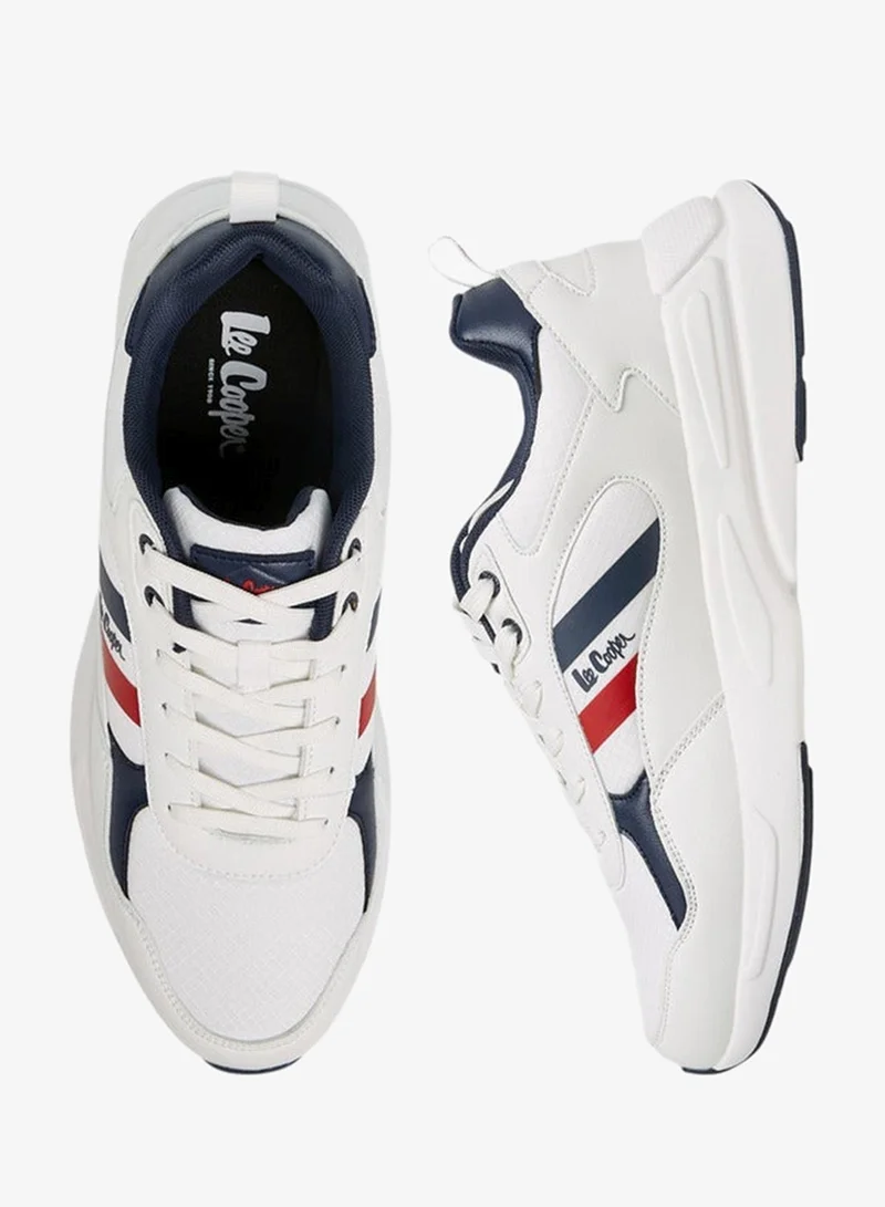 Lee Cooper Men's Panelled Lace-Up Sneakers with Pull Tab