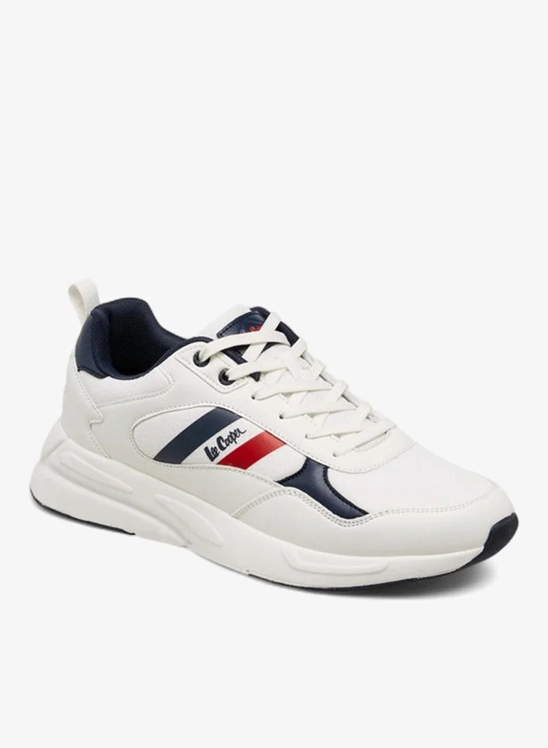 Lee Cooper Men's Panelled Lace-Up Sneakers with Pull Tab