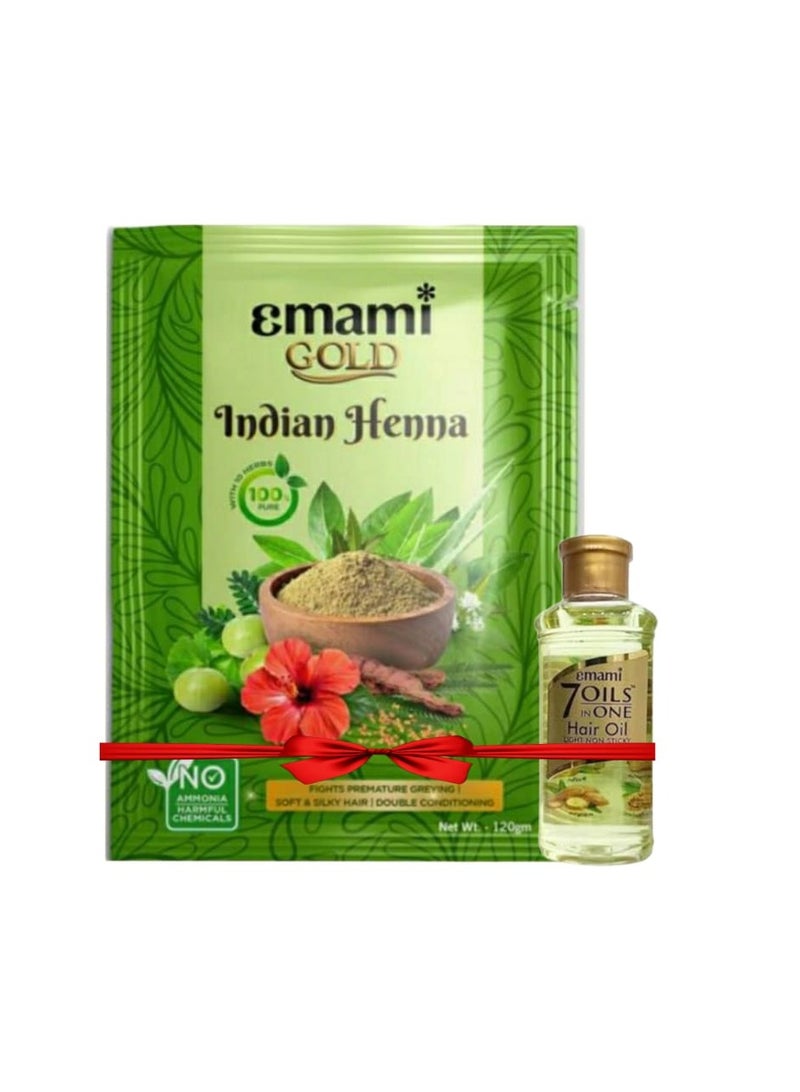 حنة ايمامى120 جرام + زيت ايمامى 7 اويل 19 مل