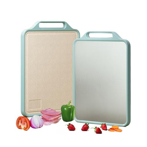 URBANFIX Aluminium Two Sided Large Steel Chopping Cutting Board for Kitchen | Steel Heavy-Duty Cutting Board for Vegetables, Fruits Cutter, Meats | Eco-Friendly and Anti-Microbial (40 x 30cm) - Image 1