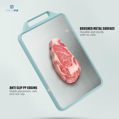 URBANFIX Aluminium Two Sided Large Steel Chopping Cutting Board for Kitchen | Steel Heavy-Duty Cutting Board for Vegetables, Fruits Cutter, Meats | Eco-Friendly and Anti-Microbial (40 x 30cm) - Image 5