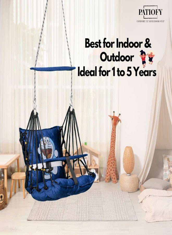 Patiofy Baby Swing | Hanging Swing for Kids | Jhula for Baby | Suitable for Indoor and Outdoor | Weight Capacity 10-15 Kg | Portable | Age Group 4-8 Years (Blue) - Image 4