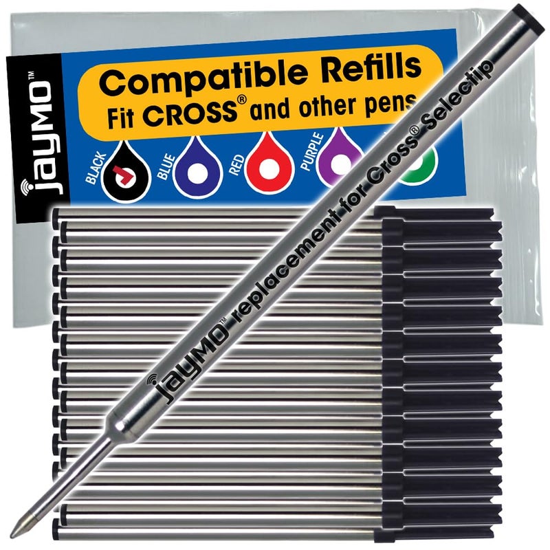 Jaymo Replacement for Cross Selectip 8523 Measures 4375 in 111 mm Long Gel Rolling Ball Pen Refill 24 Black - Image 3