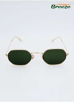 Breeze Fashion Leisure Sunglasses for men and women Eye UV Protection Metal retro oval frame Black green eyewear  - Image 1