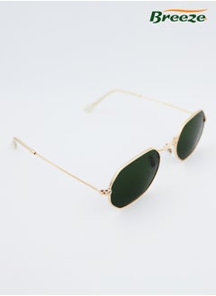 Breeze Fashion Leisure Sunglasses for men and women Eye UV Protection Metal retro oval frame Black green eyewear  - Image 2