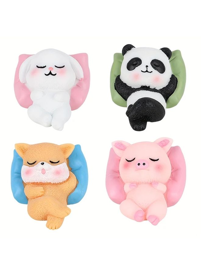 Cute Puppy And Piglet Car Decorations 2Pcs Set Lying Down Animal Vehicle Decor - Image 5