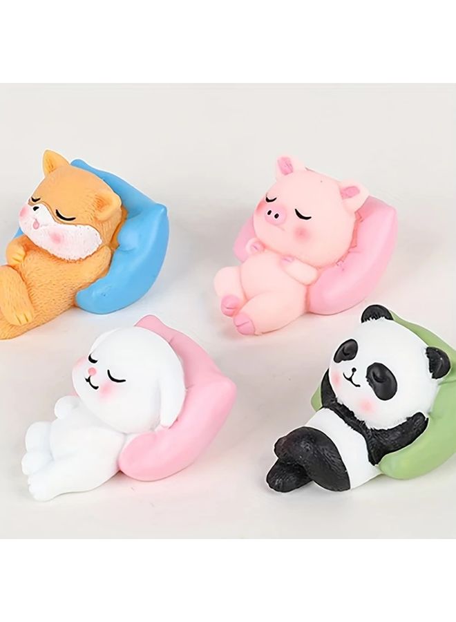 Cute Puppy And Piglet Car Decorations 2Pcs Set Lying Down Animal Vehicle Decor - Image 3