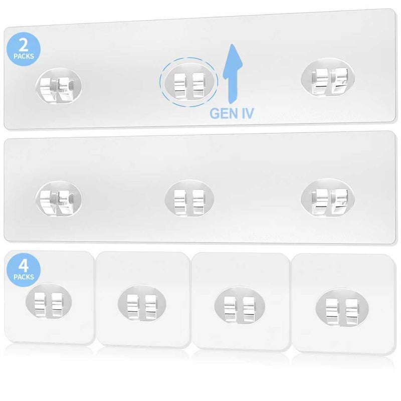 IOMDRWU Elegant Shower Caddy Adhesive Replacement, 6 PCS Strong Waterproof Adhesive Hooks and Strips for Shower Shelf and Bathroom Storage Shelf, No Drilling Also Fit Kitchen Rack - Image 1