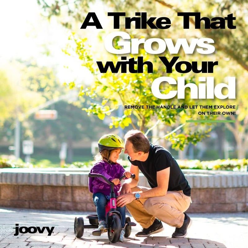 Joovy Tricycoo Fold Go Toddler Tricycle Featuring Removable Adjustable Push Handle Lockable Pedals HeightAdjustable Seat 3Point Safety Harness and Rear Storage Box Blueness 276x185x37 - Image 4