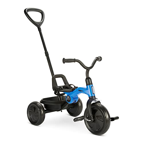 Joovy Tricycoo Fold Go Toddler Tricycle Featuring Removable Adjustable Push Handle Lockable Pedals HeightAdjustable Seat 3Point Safety Harness and Rear Storage Box Blueness 276x185x37 - Image 1