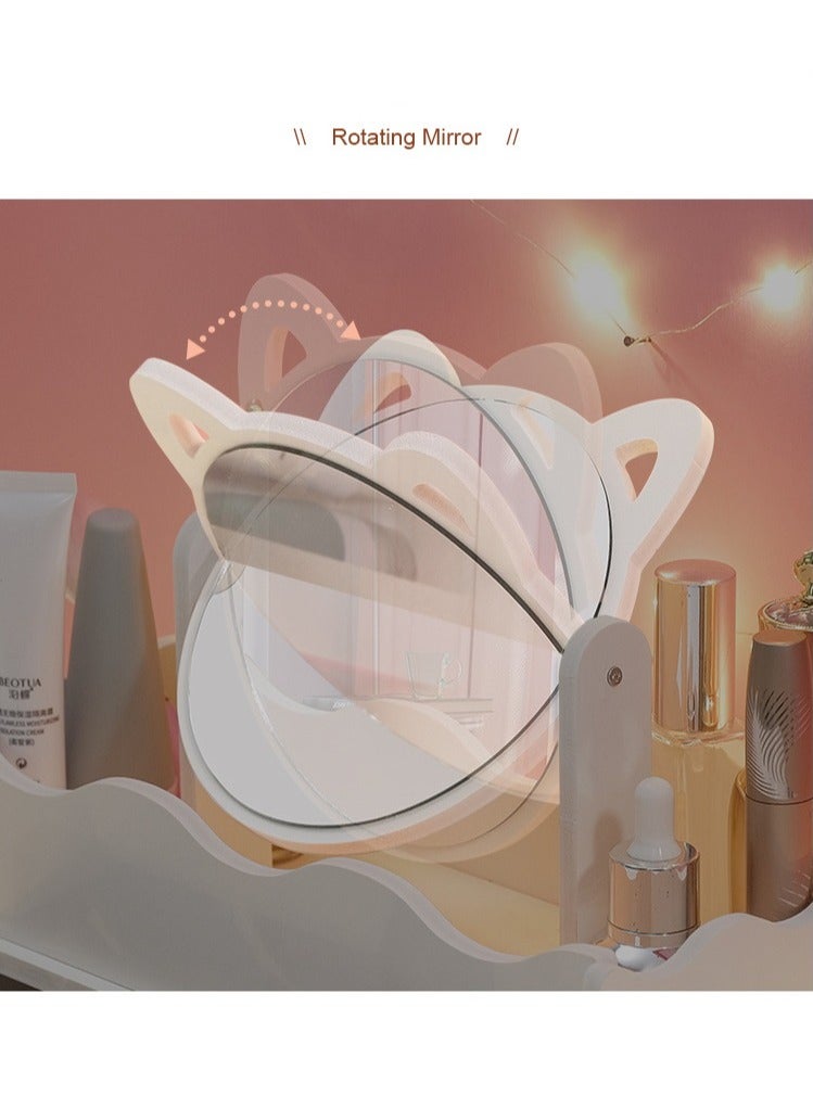 Organized Home Multifunctional Large Capacity Cosmetic Storage Box with Mirror and Drawer Suitable for Bathroom Bedroom Dressing Table - Image 5