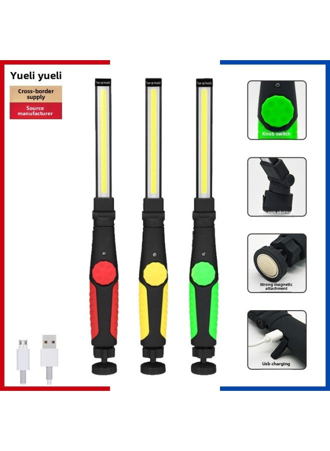 إسكدنيا Rechargeable Car Maintenance Inspection Light LED Folding Lighting With Magnet USBCOB Strong Light Strip Work Light-Power:Red Style - Image 1