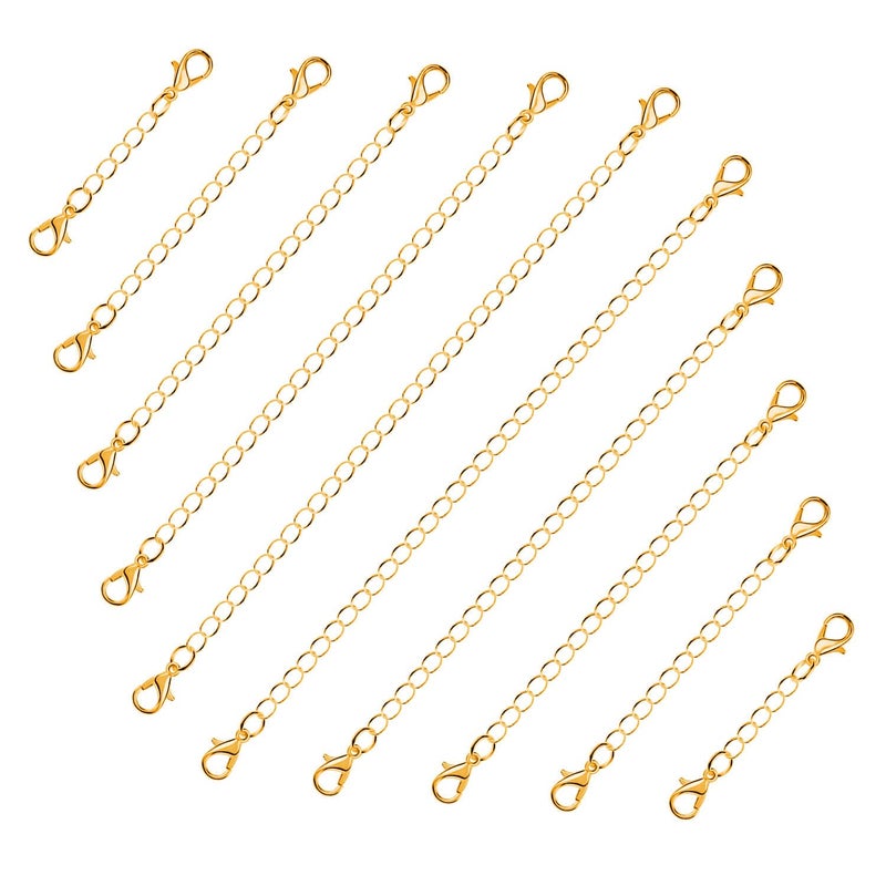 anezus Chain Extenders for Necklaces, 10pcs Gold Jewelry Extenders for Necklaces, Stainless Steel Chain Extenders for Necklace, Bracelet and Anklet (Assorted Sizes) - Image 4