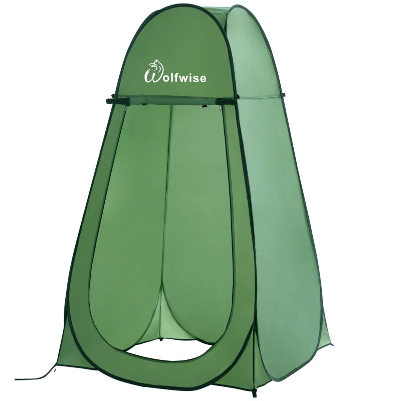 Wolfwise Pop Up Shower Tent, Portable Instant Changing Tent with Ventilation Window & Carry Bag, Privacy Bathroom Toilet for Beach, Camping & Outdoor, Width 40 ", Height 75 ", Green - Image 1