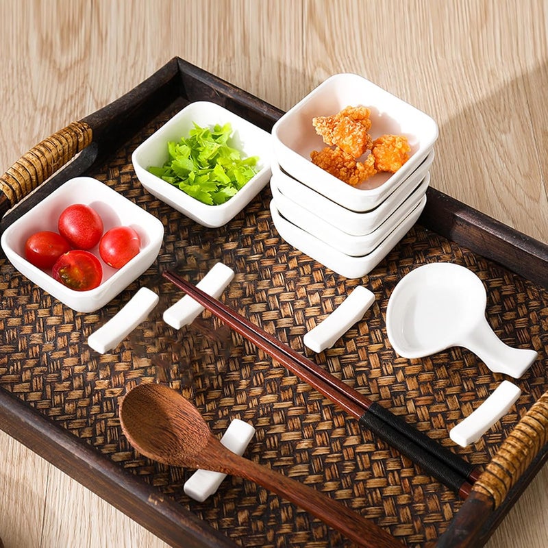 KFZDCG 12 Pcs Ceramic Chopsticks Holder, White Chopstick Rest Chopsticks Stands for Chinese Food, Home, Hotel, Resta - Image 5