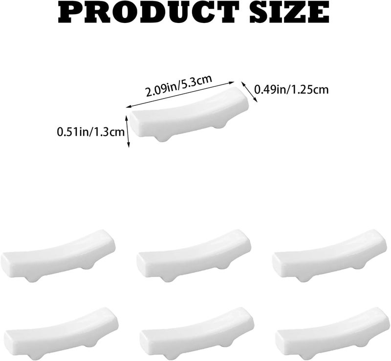 KFZDCG 12 Pcs Ceramic Chopsticks Holder, White Chopstick Rest Chopsticks Stands for Chinese Food, Home, Hotel, Resta - Image 2