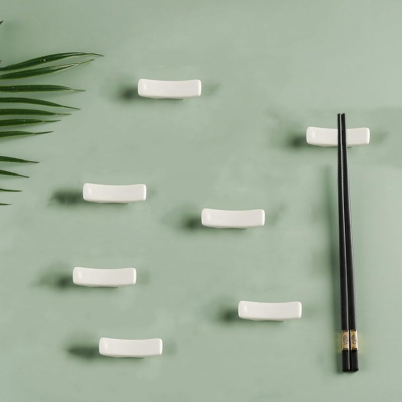 KFZDCG 12 Pcs Ceramic Chopsticks Holder, White Chopstick Rest Chopsticks Stands for Chinese Food, Home, Hotel, Resta - Image 4