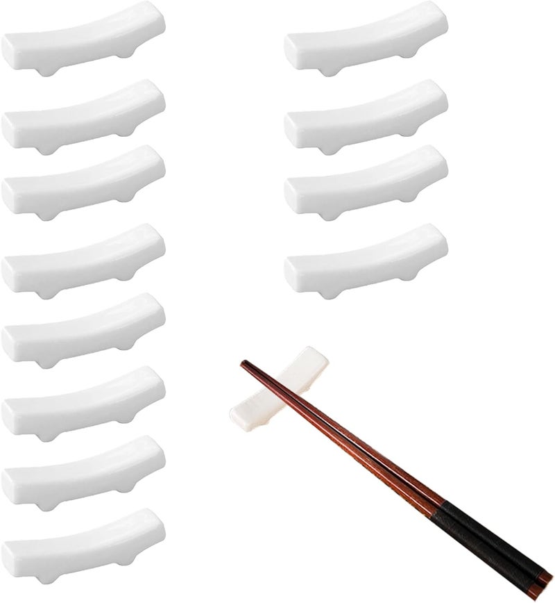 KFZDCG 12 Pcs Ceramic Chopsticks Holder, White Chopstick Rest Chopsticks Stands for Chinese Food, Home, Hotel, Resta - Image 1