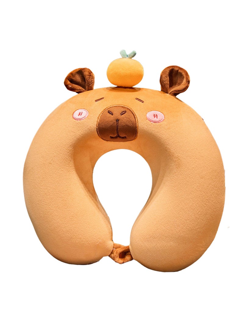 GoldenLike  وسادة سفر، وسادة رقبة ناعمة من الألياف الدقيقة، وسادة أطفال خفيفة الوزن محمولة، مسند رأس، دعم للرقبة على شكل حرف U، للطائرة، السيارة، المنزل، المكتب - Image 1