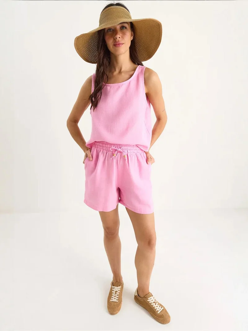 LUCCI Textured Cotton Two-Piece Coord Set with Crew Neck