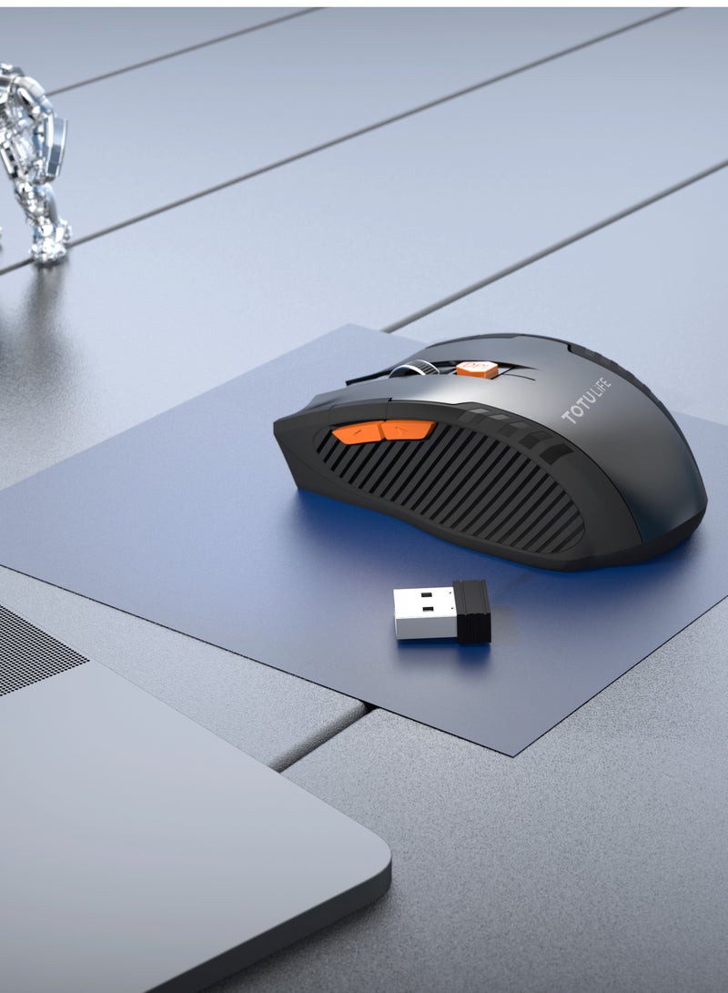 Totulife Duo Wireless Gaming Mouse – Dual Mode Bluetooth & 2.4GHz – Rechargeable 500mAh – Compatible with Mac & Windows – Black - Image 3
