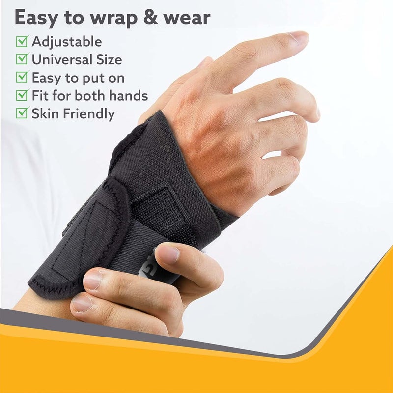 AGARO Wrist Brace with Thumb Loop for Sports, Injuries, Cross Fit Pain Relief, Wrist Workout, Hand Grip Straps, For Men and Women, Universal Size, Black - Image 4