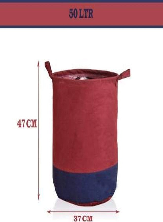 WhiteKrafts Laundry Bag 45 LTR Durable and Collapsible Laundry storage Bag with Handles Clothes & Toys Storage Foldable Laundry Bag for Dirty Clothes Pack of 1 Pc (Maroon) - Image 2