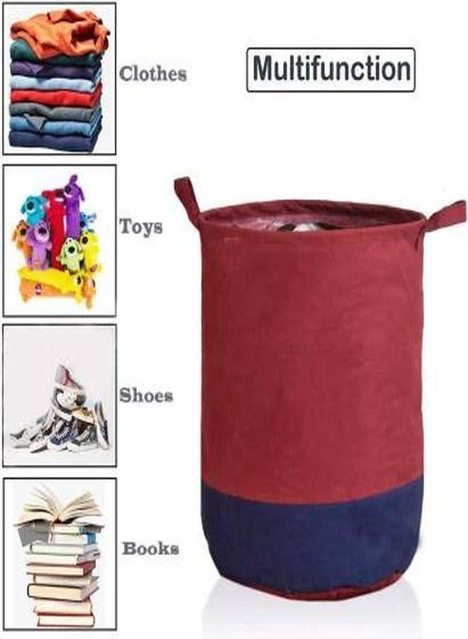 WhiteKrafts Laundry Bag 45 LTR Durable and Collapsible Laundry storage Bag with Handles Clothes & Toys Storage Foldable Laundry Bag for Dirty Clothes Pack of 1 Pc (Maroon) - Image 3