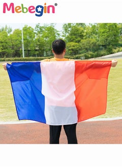 MEBEGIN Flag Cape, Wearable France Flag Costume Outfit with Sleeves, Classic Flag with 2 Different Wearing Methods 