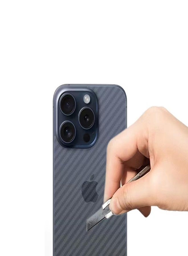 iyanzi For iPhone 15 Pro Max Back Screen Protector 3D Carbon Fiber Ultra Thin Protective Film-2 packs-Transparent - Image 3