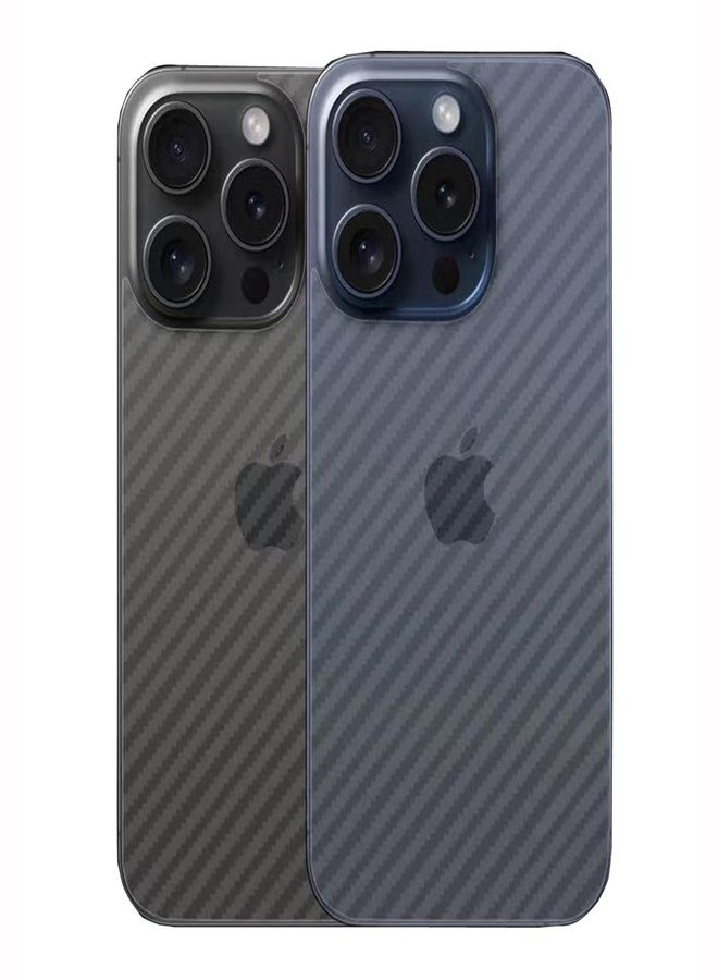 iyanzi For iPhone 15 Pro Max Back Screen Protector 3D Carbon Fiber Ultra Thin Protective Film-2 packs-Transparent - Image 1