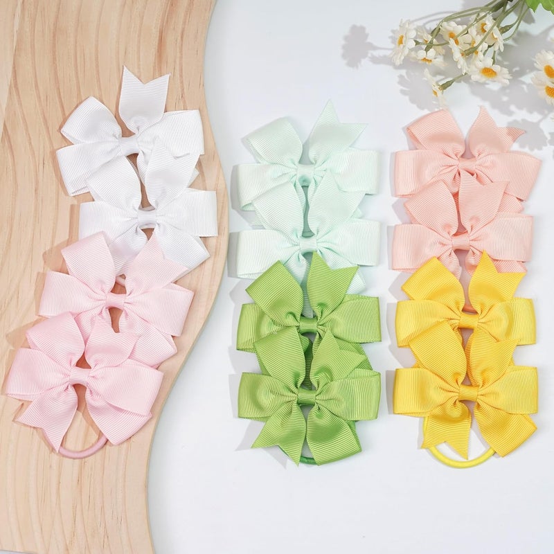 CellElection 40Pcs Baby Girls 3'' Boutique Grosgrain Ribbon Hair Bows Elastic Hair Ties Ponytail Holder Hair Bands in Pairs for Girls Toddlers Kids Children Teens - Image 4