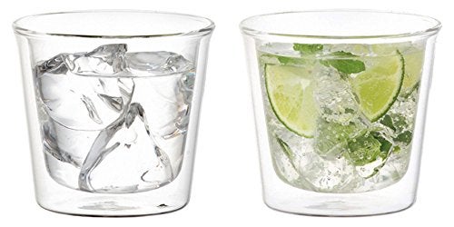 Set of 2 Double Walled Whiskey Glasses Kinto Cast 250 ml Tumbler 845 fl oz Japan Import